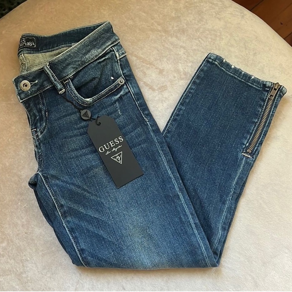 *Guess* Los Angeles NWT Sz 25 1981 Stretch Ankle Zip Crop Ankle Jeans